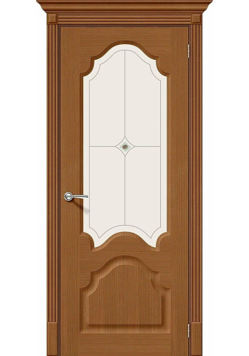 Межкомнатная дверь Афина, со стеклом, цвет Орех