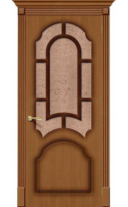 Межкомнатная дверь Соната, со стеклом, цвет Орех