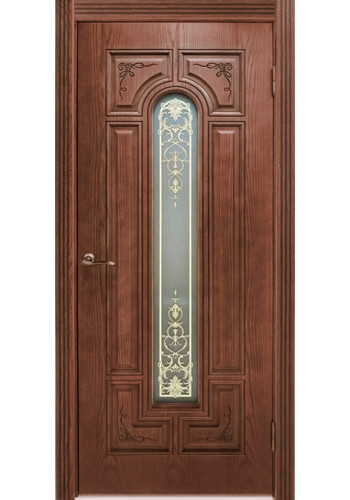 Дверь Арес, Орех натуральный 2 со стеклом Дверь Арес, Орех натуральный 2 со стеклом